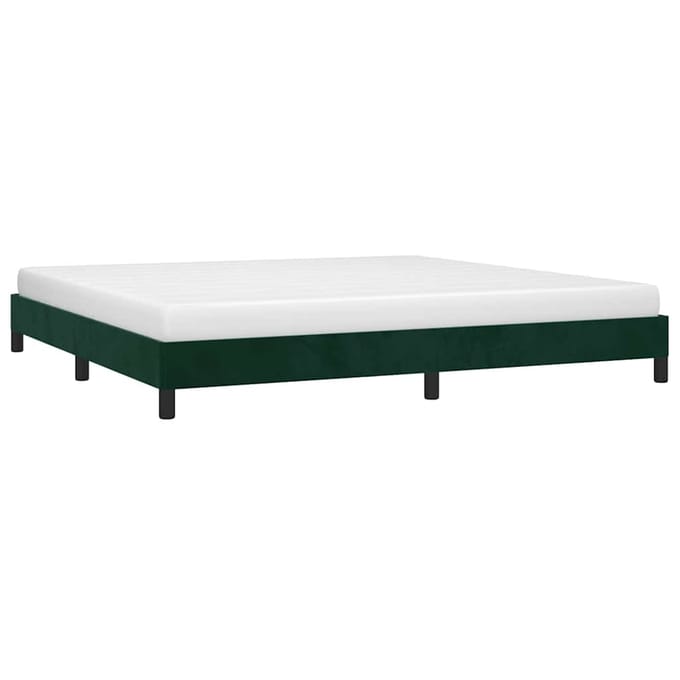 vidaXL - Bedframe - zonder - matras - 200x200 - cm - fluweel - donkergroen