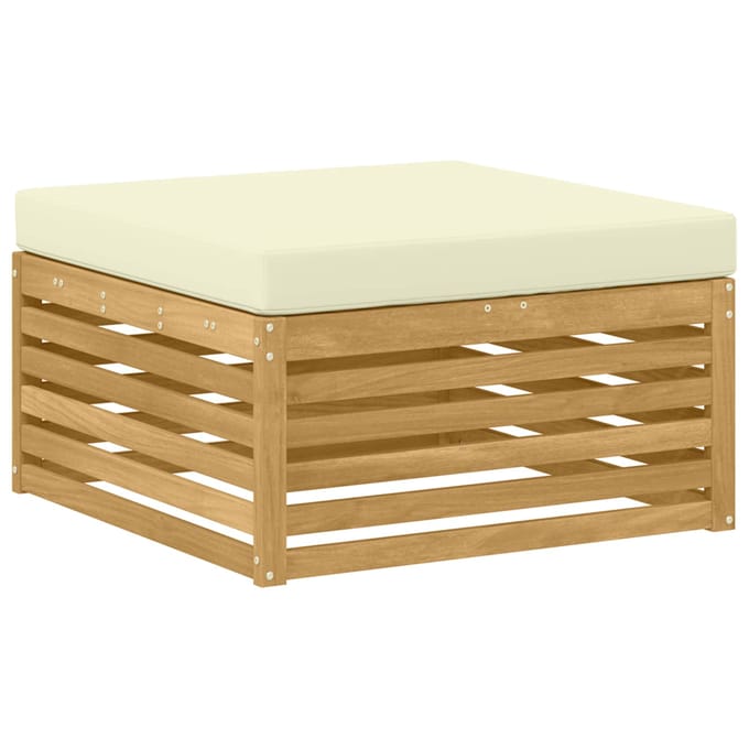 vidaXL - Buiten - bank - set - 9 - st - Wit - en - crèmekleurig - Polyester