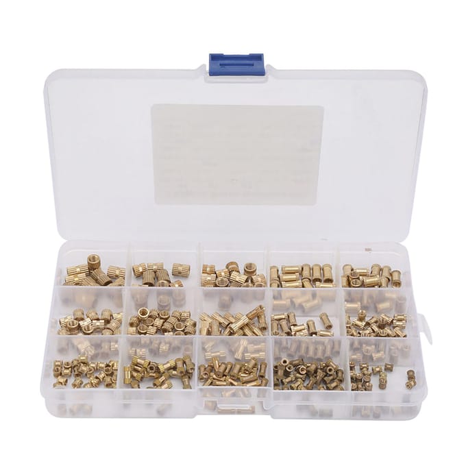 330pcs M2 M3 M4 M5 Écrou Inséré en Laiton Colonne d'Isolation Moletée Kit d'Écrous Insérés