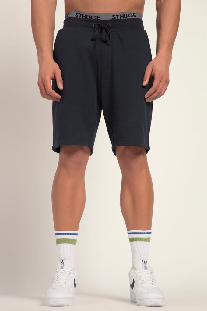 STHUGE - Heren - Sweatbermuda basic fit elastische band - Navy blauw - Maat 6XL