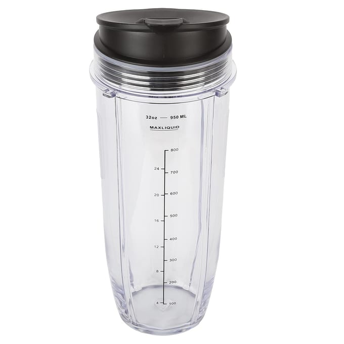 32oz Vervangbeker met Deksel Compatibel voor Nutri Ninja Blender Juicer Accessoires white
