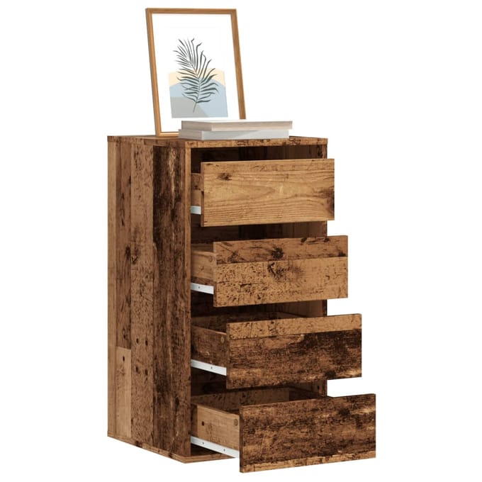 vidaXL - Ladekast - 40x41x76 - cm - bewerkt - hout - oud - houtkleurig