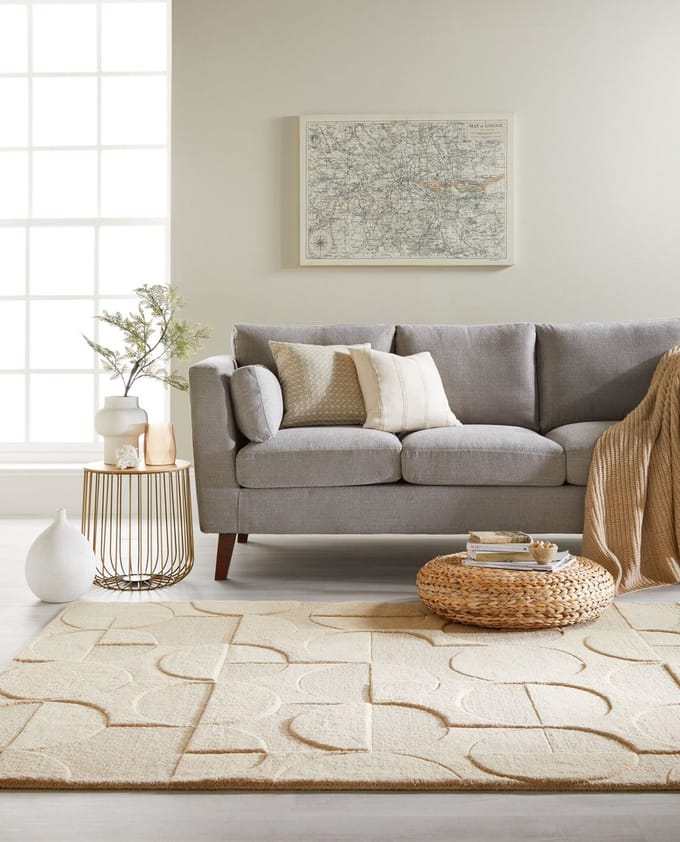 Flycarpets Gigi Modern Wol - Geo Vloerkleed - Naturel / Beige - 160x230 cm