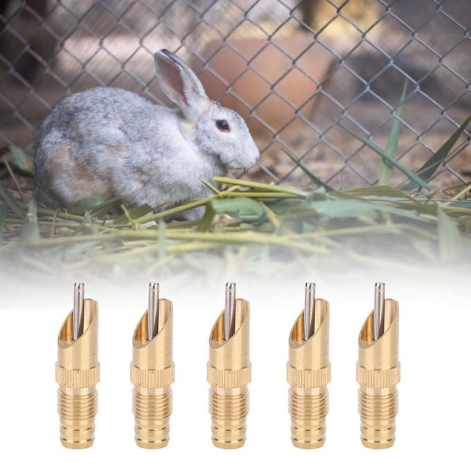 10 stuks Automatische Vos Konijn Drinker Tepel Waterbak Drinkwater Gereedschap Kooi Accessoires gray