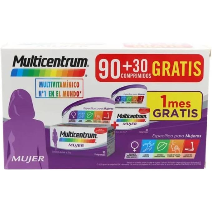 Multicentrum Femmes Pack 90 + 30 Comprimés Lot de 2 Pièces