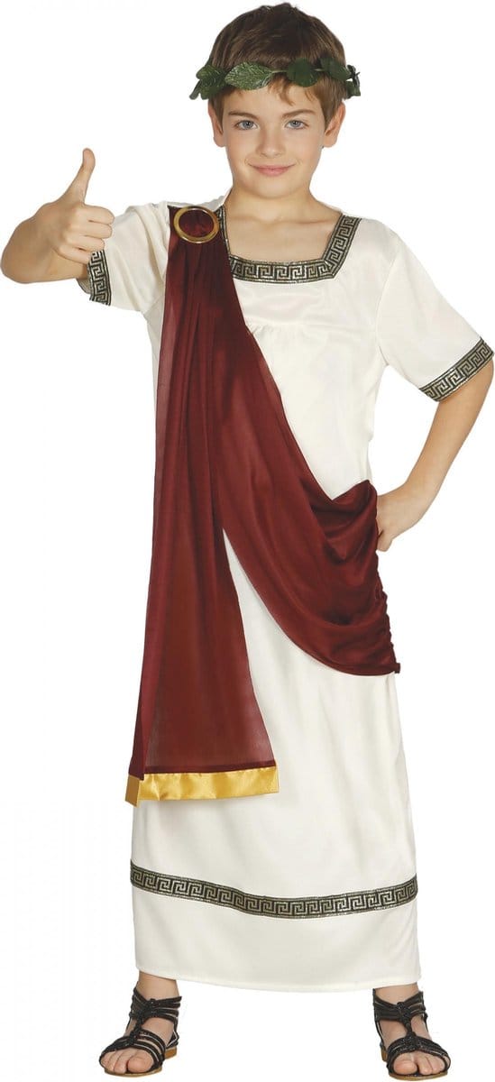 Fiestas Guirca Verkleedpak Romein Junior Polyester Wit Mt 5-6 Jaar