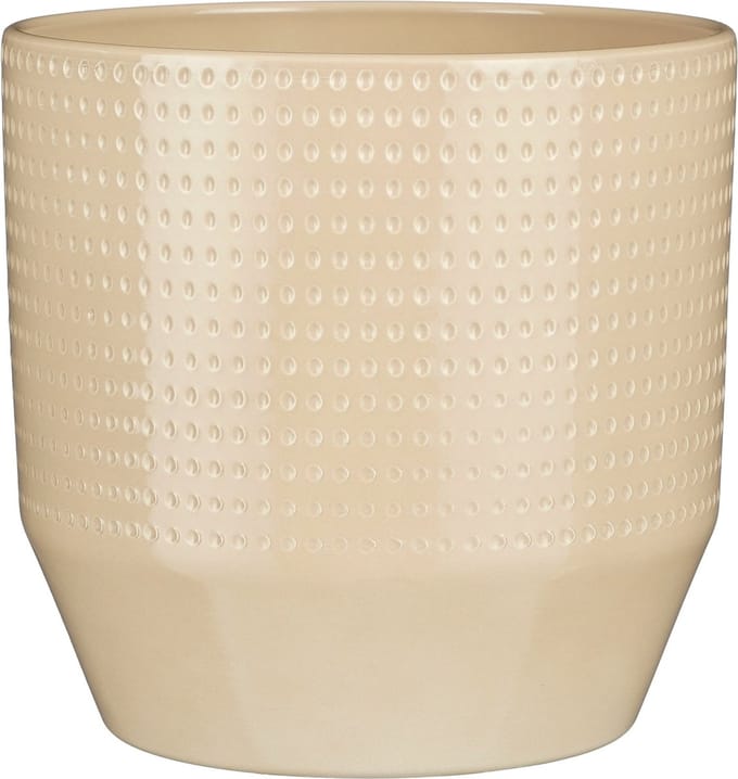 Mica Decorations Bloempot model Nola - beige - D24 x H22 cm - relief dots