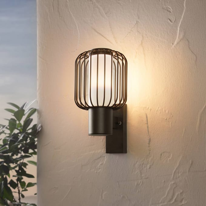 EGLO Ravello Wandlamp Buiten - E27 - 16,5 cm - Zwart|Wit
