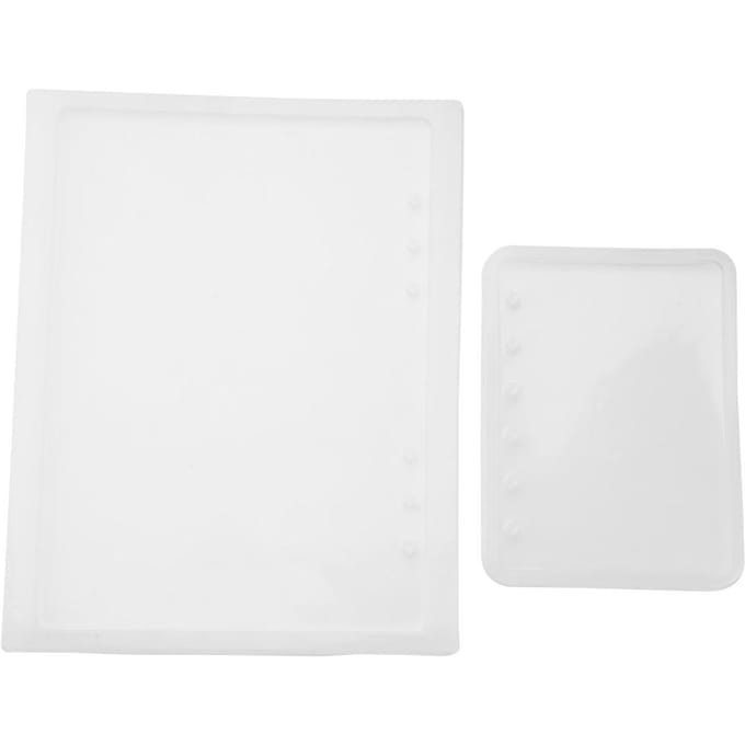 Ensemble de 2 pièces Moule en Silicone Forme Carnet A5 A7 pour Couverture Bloc-notes Cristal Résine Époxy Diy white