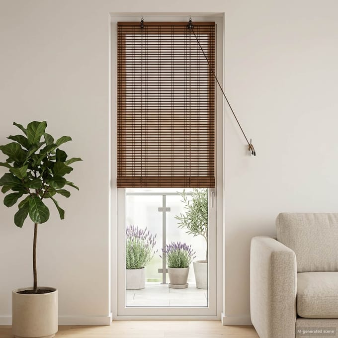 vidaXL - Rolgordijn - Bruin - 50 - x - 220 - cm - Bamboe
