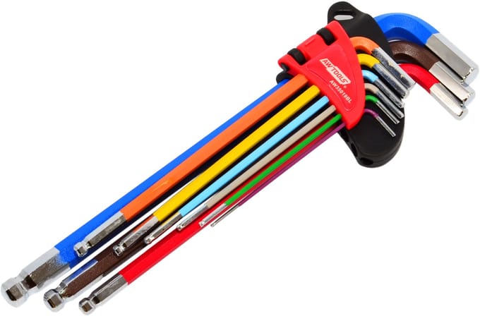 Awtools Black Line - Imbus Sleutel Set - 1,5-10mm - 9 Stuks - Lange Met Kogel