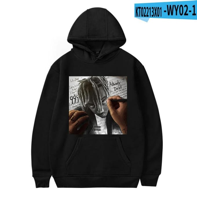 Zwarte Hoodies Juice WRLD Heren Dames Sweatshirts M black