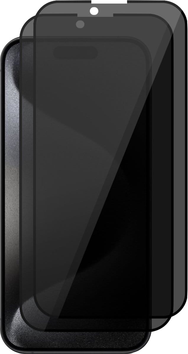 Privacy Screenprotector geschikt voor iPhone 15 Pro - 2x Glas Screen Protector FullGuard