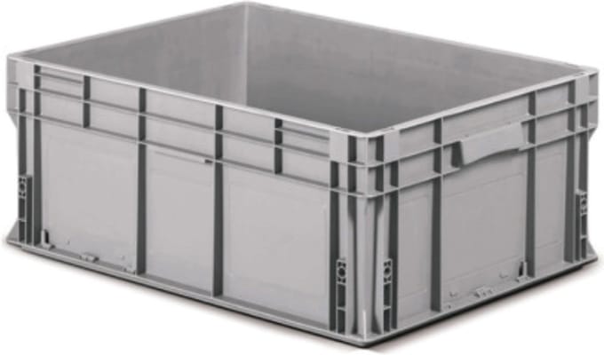 Alpac Stapelbak - Opbergbak - Opbergbox groot - 800 x 600 x 320 mm - 130L - Grijs