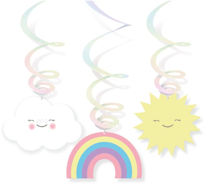 RIETHMULLER - 6 Spiraalhangdecoraties Kleine Wolk Pastelkleuren