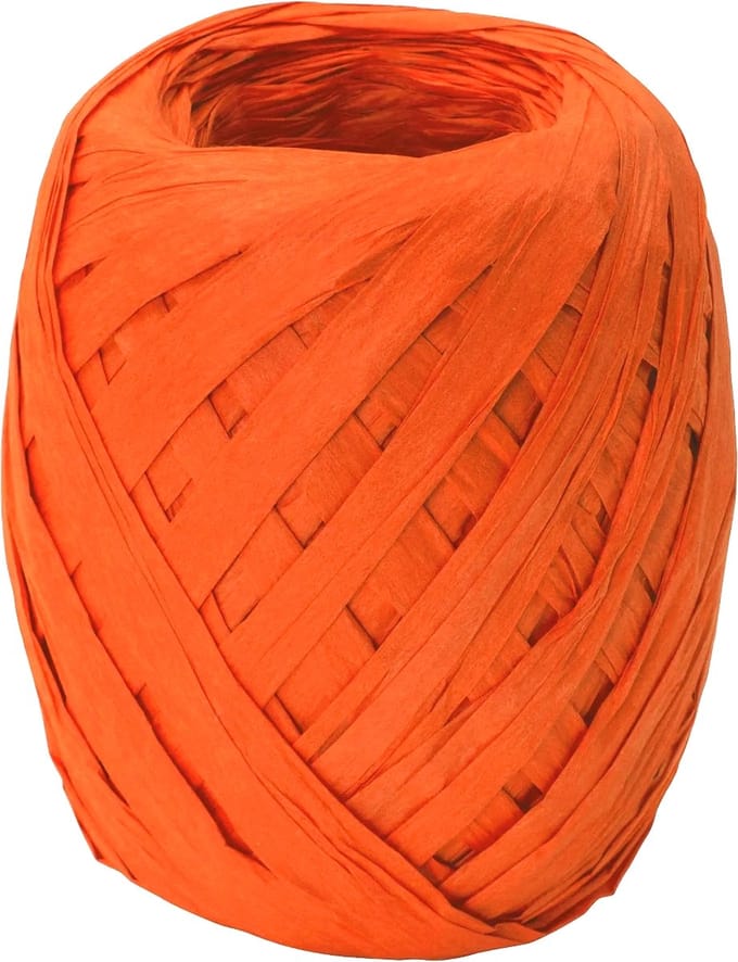 Papier Raffia 10mm x 30 mtr - Oranje - 10 Rollen