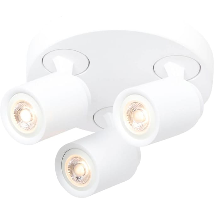 Freelight Razza plafondspot, wit, Ø 28,5 cm, 3-lamps, metaal