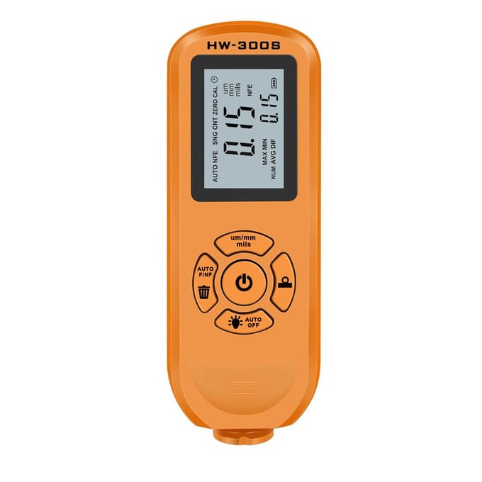 HW-300S Laagdiktemeter Hoge nauwkeurigheid Digitale verffilmdiktetester LCD-achtergrondverlichting horizontal screen zwart