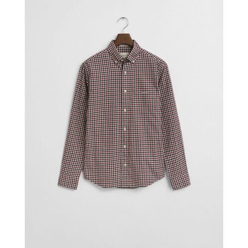 Gant Overhemd Cotton Twill Gingham Check Button-Down Plumped Red / male