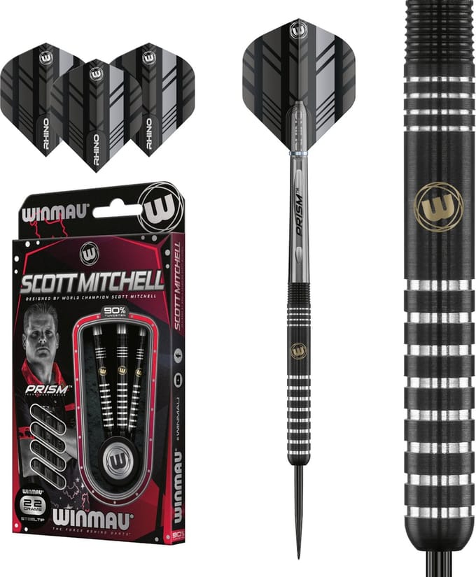 Winmau Scott Mitchell WC 90% - Dartpijlen - 22 Gram