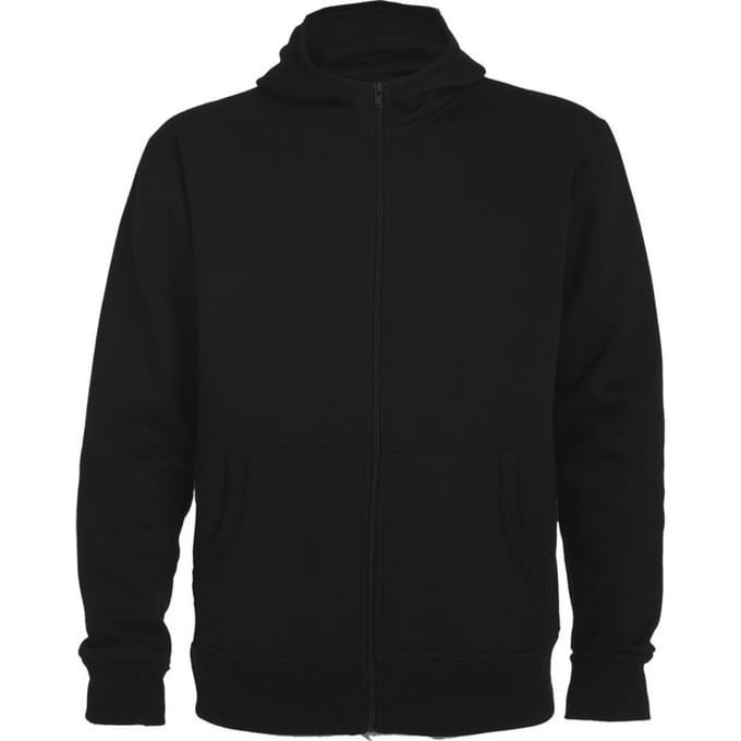 Roly Heren Montblanc Full Zip Hoodie (Zwart)