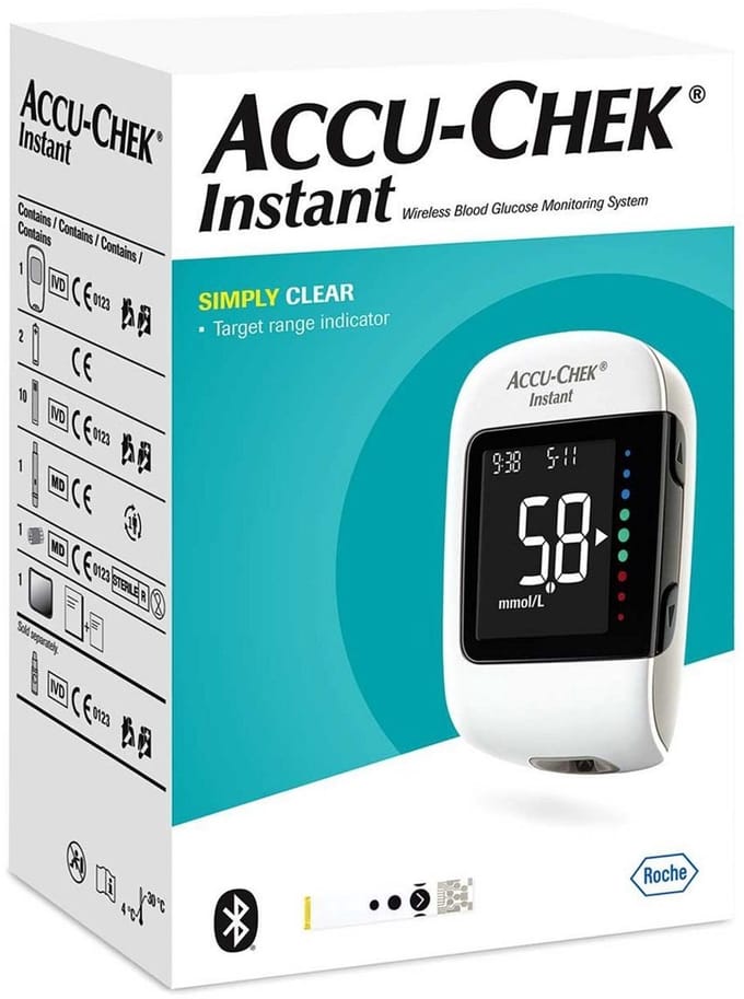 Startset Accu-Chek Instant - Het testen duurt 4 seconden - Hoeveelheid bloed 0.6µl Teststrips zijn niet inbegrepen