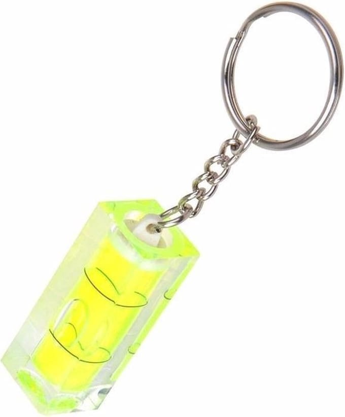 New Age Devi - New Age Devi - Sleutelhanger met Waterpas - 4 cm - Geel