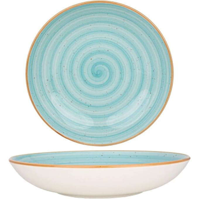 Bonna Diepbord - Aqua - Porselein - 25 cm (1300cc) - set van 6