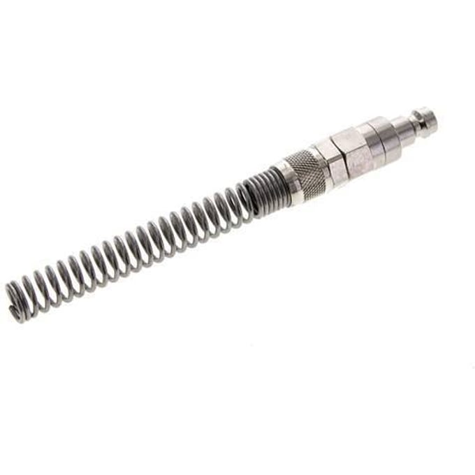 Vernikkeld Messing DN 5 Luchtkoppeling Insteeknippel 6x8 mm Push-On Buigbescherming Double Shut-Off - CLP5-NPS-BN-SV-6
