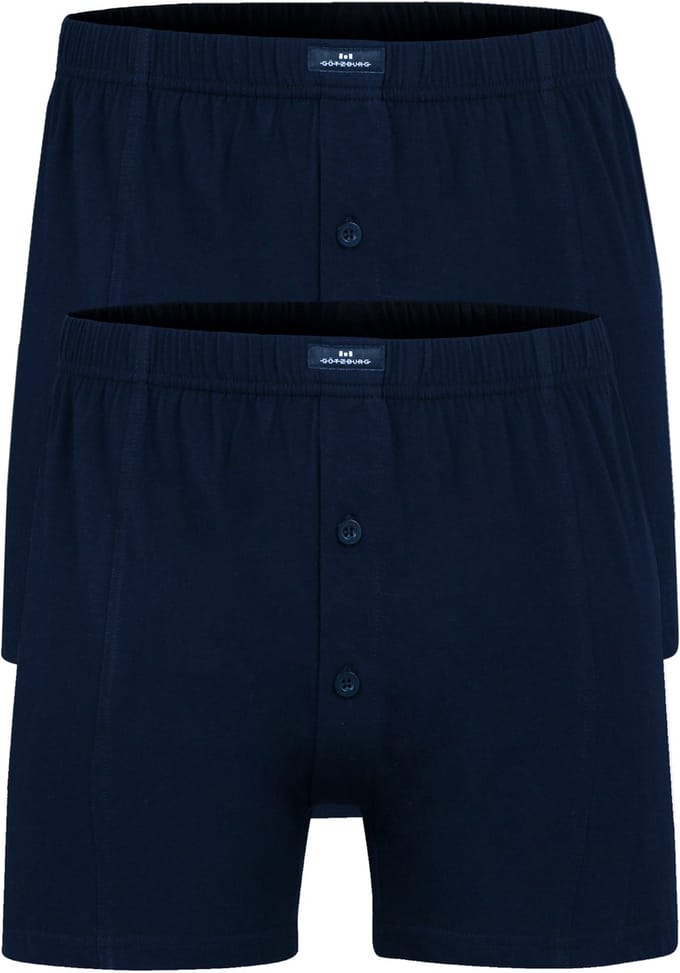 Gotzburg heren boxershorts wijd model met gulp (2-pack) - donkerblauw