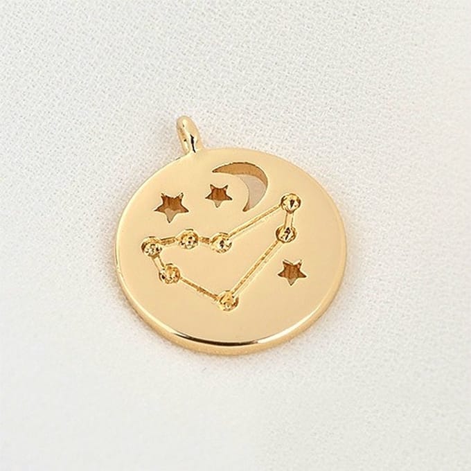 Sterrenbeeld 14k Vergulde hanger - Constellation 14k Gold Plated Pendant - Capricorn/Steenbok