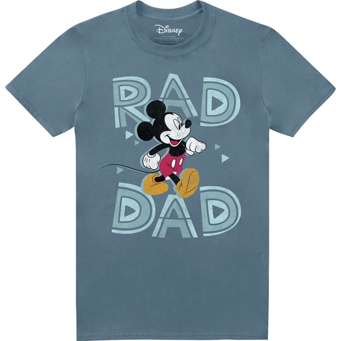 Disney Heren Rad Dad Mickey Mouse T-Shirt (Indigoblauw)
