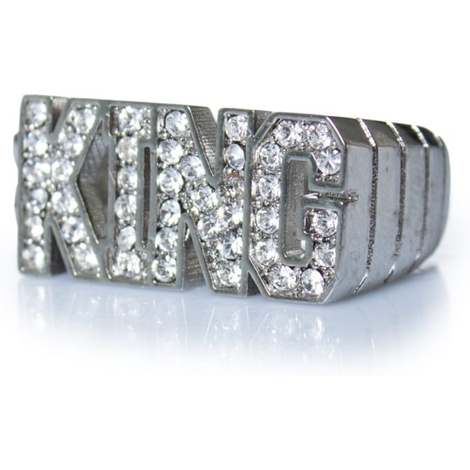 Dolce & Gabbana, zilveren KING ring met strass