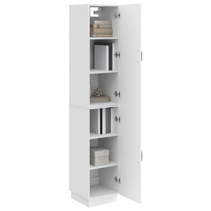 vidaXL - Kast - Set - 2 - st - Hoogglans - Wit - Bewerkt - hout