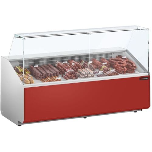 GGM Gastro Kühltheke - 2500mm - Frontblende Dunkelrot