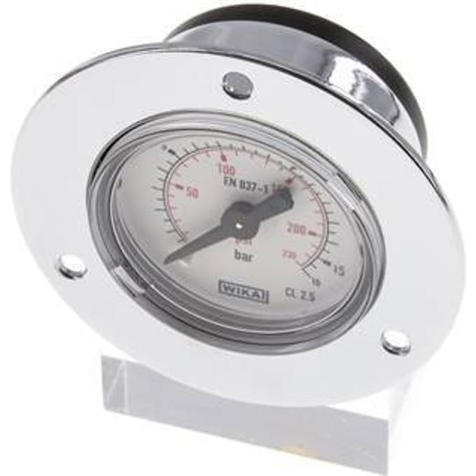 0..16 Bar Paneelmontage Manometer Staal/Messing 40 mm Klasse 2.5 (Voorflens) - MW01640SH-FP