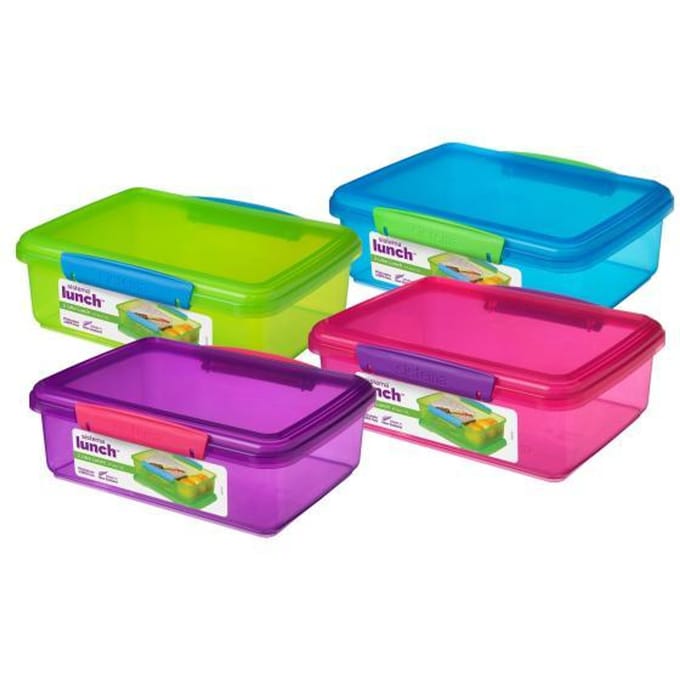 Sistema Lunchbox XL 2L - Paars met gekleurde clips