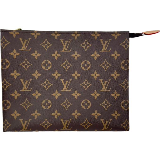 Louis Vuitton Monogram Toilettas in Bruin Leer