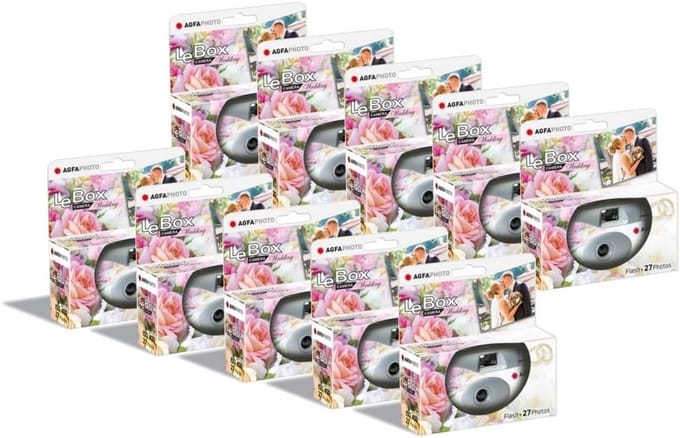 Wegwerpcamera Set - 10 Stuks - Voor Feestjes, Bruiloften en Festivals - Met 27 Opnames & Flitser
