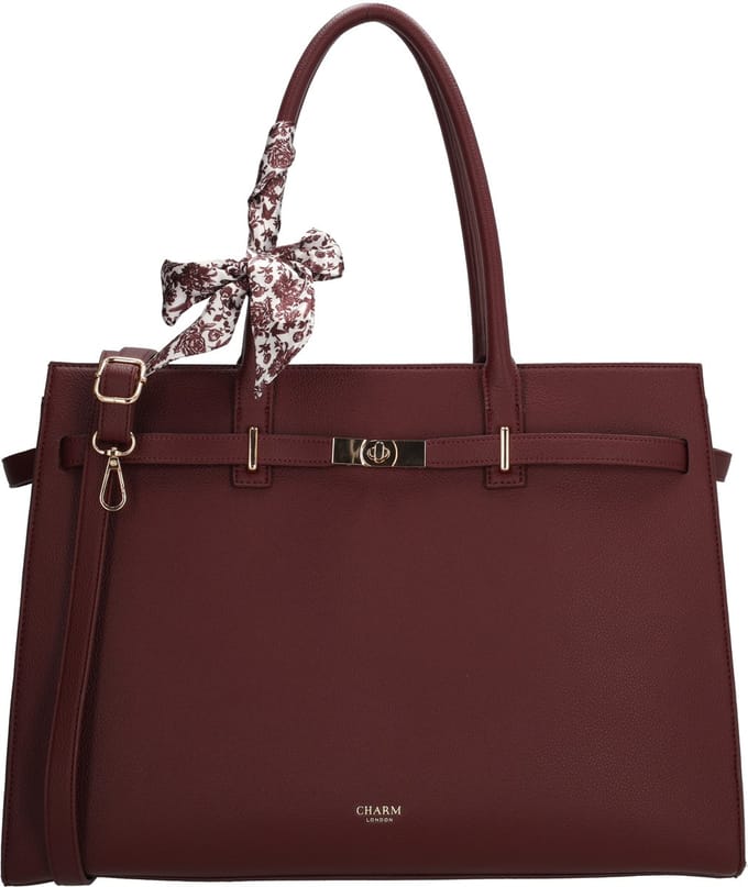 Charm London The Hamptons Laptoptas 15,6 inch (34.5x19.4 cm) - Bordeaux rood