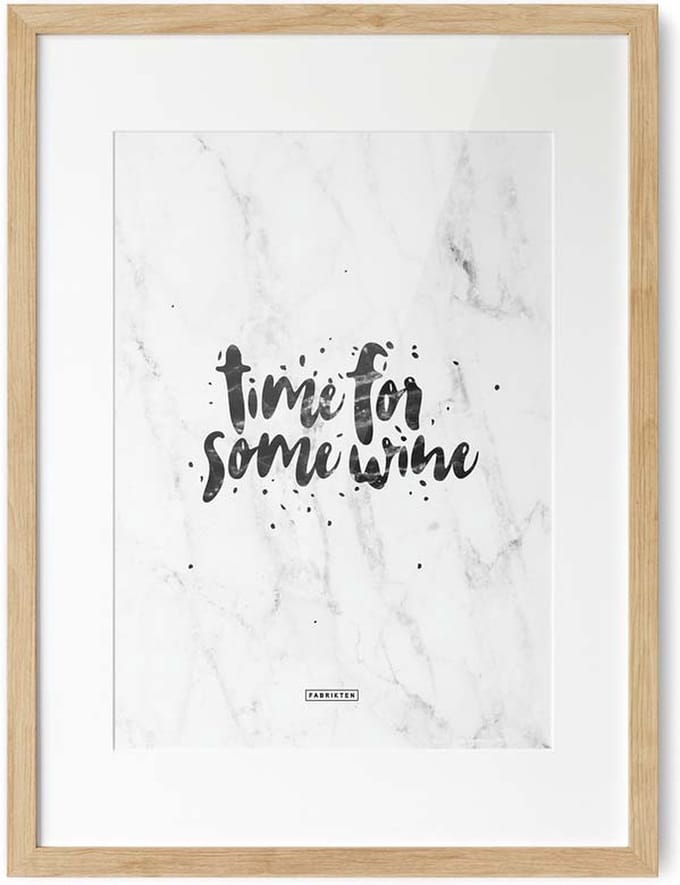 Fabrikten Tekstposter Time for some Wine - Marmer - A3