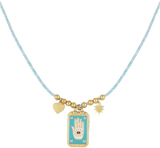 Eclipse Charm Necklace - Blue Gold kleur