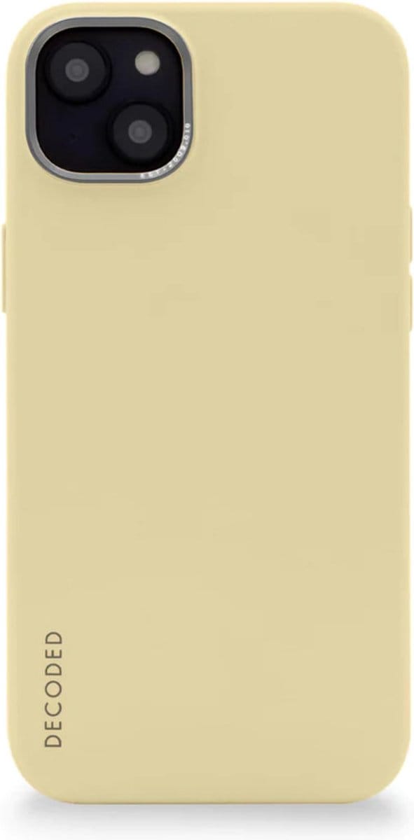 DECODED Siliconen Back Cover - iPhone 14 Plus - Anti-Bacterieel Hoesje - Magnetische Technologie van Apple - Licht Geel