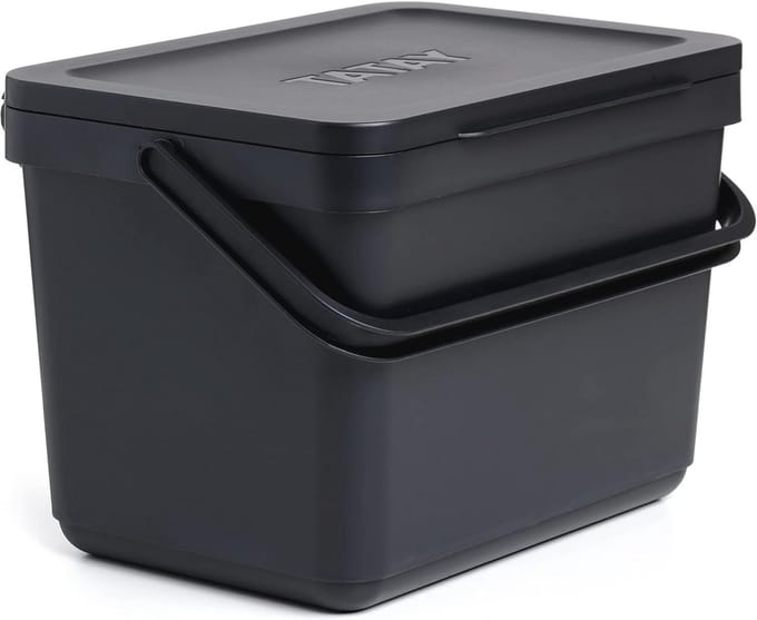 Afvalemmer voor Keuken 6L | Composteerbare Bak | Compact en Functioneel Ontwerp | 100% Gerecycled Materiaal | 26.5x20.5x18.5cm