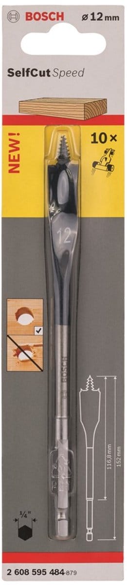 Bosch - Speedborenset Self Cut Speed, zeskant 12 x 152 mm