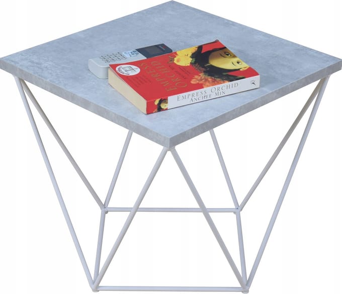 FutuStal - Stalen Bijzettafel - Betonlook - 40cm - Kwadratisch