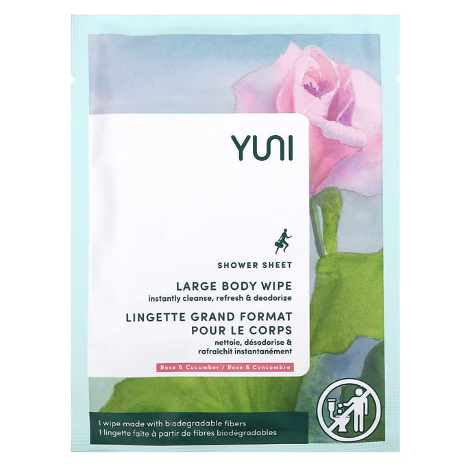 Yuni Beauty, Shower Sheet, Rose & Cucumber, 12 Pieces white