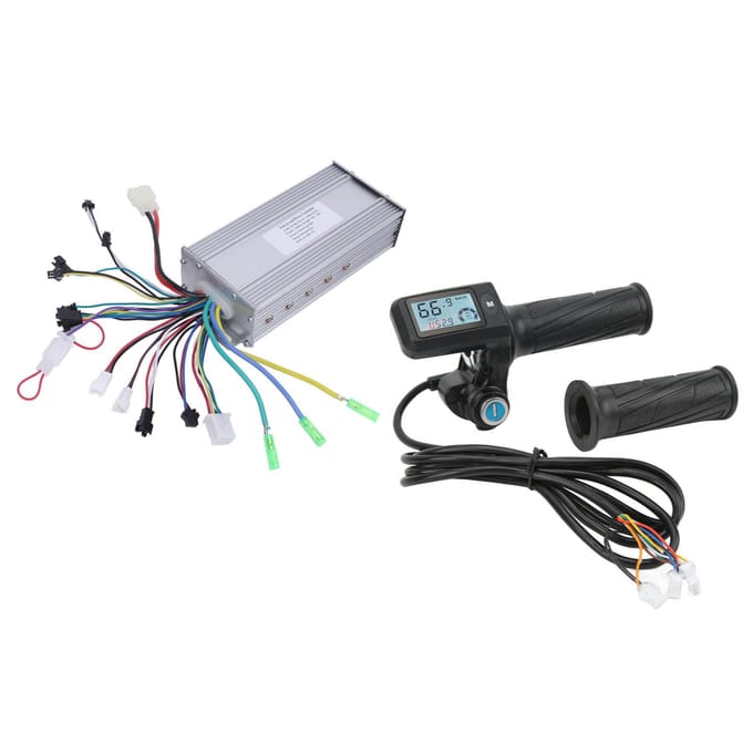 1000W 36V 48V Borstelloze Snelheidsmotorcontroller LCD-display Gashendel met Vergrendeling voor Elektrische Fiets gray