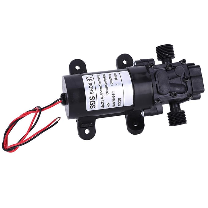 Terugslag Membraanpomp Mini Zelfaanzuigend DC12V FL3210H 80W 1 2in Rechte Wateruitlaat