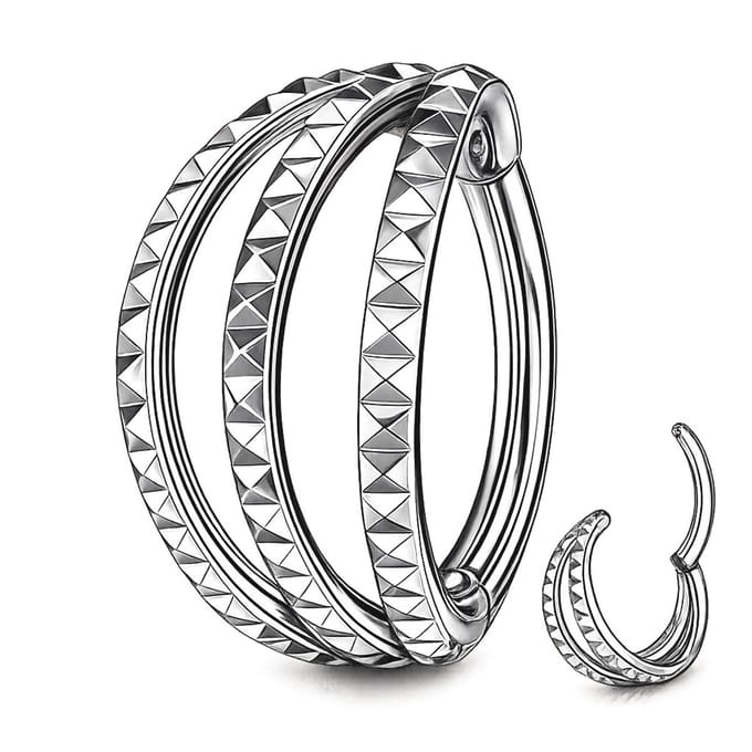 Segment Ring 1.2 x 8 mm Chirurgisch Staal – Helix Piercing – Tragus Piercing – Clicker Ring – Zilverkleurig
